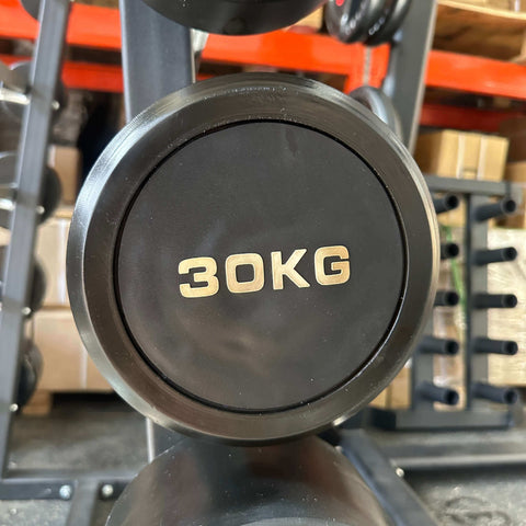 10kg - 50kg Fixed EZ CURL Barbell Package with Commercial Grade Bar Rack [Pre-Owned]